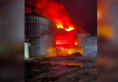 Incêndio de grandes proporções atinge silo de grãos no RS