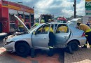 Idosa fica presa nas ferragens após grave acidente em Chapecó