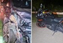 Carro bate em outro veículo ao tentar desviar de motociclista caída na PR-151