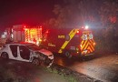 Colisão frontal entre Veloster e Gol deixa mulher gravemente ferida entre Dois Vizinhos e Verê