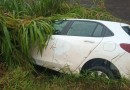 Saída de pista na PRc 158, entre Vitorino e São Lourenço do Oeste