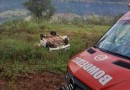 Mulher fica ferida em capotamento na SC-163
