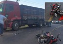 Motociclista fica ferido em colisão com caminhão na SC-163