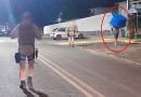 Policiais flagram homem com caixa de água próximo ao Hospital Municipal