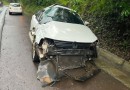 Motorista fica ferido após capotamento na BR-282