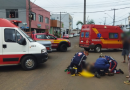 Condutor de motocicleta fica ferido em acidente de trânsito na AV. Paraná