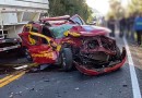 Grave acidente entre uma viatura do Corpo de Bombeiros e um caminhão deixa homem ferido