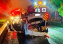 Jovem fica ferido ao colidir carro contra barranco na SC-480