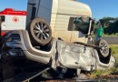 Acidente entre caminhão e caminhonete mobiliza equipes de resgate na BR-280