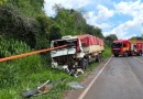 Motorista fica preso às ferragens em acidente na SC-157