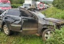 Passageira é encaminhada ao hospital após colisão entre veículos na BR-282