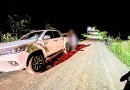 Motociclista é socorrido após colisão com caminhonete no interior