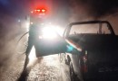 Carro pega fogo na BR-282 em Maravilha