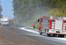 Corpo de Bombeiros realiza trabalho de limpeza de rodovia na Serra do BNH