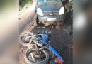 Motociclista sem habilitação fica ferido após acidente no interior