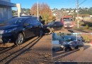 Motorista fica ferida após colidir contra carro estacionado no centro