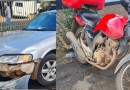 Leve colisão envolvendo moto e carro é registrado na BR-163