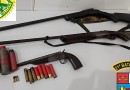 Três armas de fogo são apreendidas após mulher acionar a PM por desentendimento doméstico