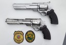 Polícia Civil com apoio da PM apreende dois simulacros de arma de fogo