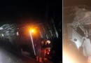 Caminhão carregado com frangos vivos tomba na PR-281