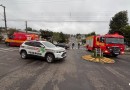 Acidente em rotatória no centro deixa um ferido