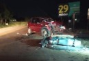 Motociclista sofre ferimentos graves em colisão com carro na SC-283 em Palmitos