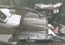 Caminhão sai da pista e tomba em ribanceira de 50 metros entre Chapecó e Seara