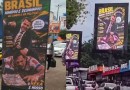 Painéis com montagem de Bolsonaro agredindo jogador paraguaio são desativados após polêmica