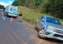Condutor perde controle de caminhonete e bate em barranco na PRC-280
