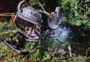 Homem fica ferido após capotamento na BR-282