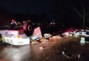 Caminhoneiro fica ferido em capotamento de caminhão na SC-157