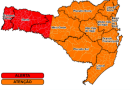 Cidades de SC podem ter rajadas de vento de 110km/h, alerta Defesa Civil