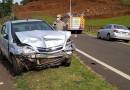 Carro com placas de Campo Erê se envolve em acidente na PR-180