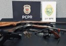 Homem suspeito de realizar disparos de arma de fogo é preso com armas e munições