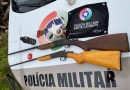 Polícia Militar apreende armas de fogo em ocorrência de ameaça familiar