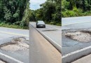 Buraco na BR-282, que causou acidente fatal, cresce e aumenta perigo de novos acidentes