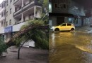 Tempestade alaga ruas e provoca ventos de mais de 100 km/h em SC