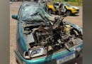 Rapaz fica ferido em acidente entre carro e caminhão na PR-158