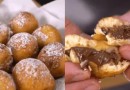 Bolinho de chuva com bombom inteiro dentro: massa da vovó com recheio irresistível