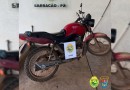 Motocicleta furtada é recuperada na Linha Lara, interior do município