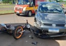 Homem fica ferido em colisão envolvendo carro e moto