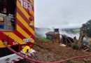 Residência é destruída por incêndio em Guarujá do Sul