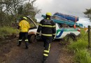 Saída de pista seguida de tombamento na BR-282 não deixa feridos