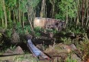 Van da banda Nave Som cai em ribanceira de 10 metros na SC-390; “todos bem”, diz nota