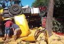 Caminhão do Paraguai colide em árvore na curva da morte em Romelândia