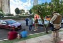 Ocupante de carro fica ferida em colisão no centro