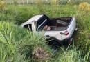 Homem fica ferido após saída de pista e capotamento na BR-163
