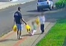 Vídeo mostra pai chutando filha de 3 anos em via pública; caso é investigado em Francisco Beltrão