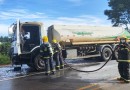 Incêndio em caminhão é controlado na SC-283 em Palmitos