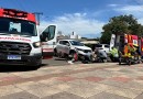 Motociclista fica ferido em colisão com picape da Secretaria de Educação